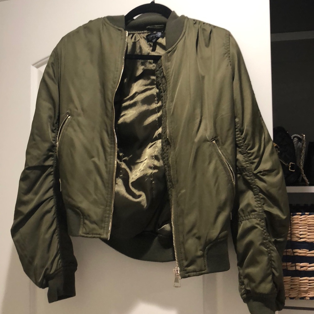 green topshop bomber